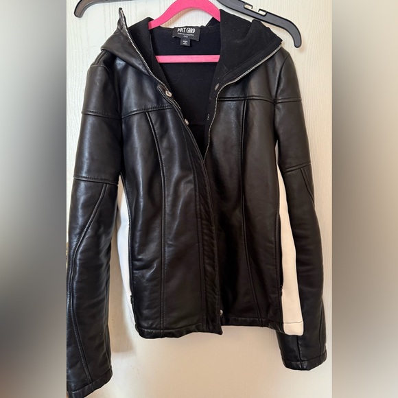 Belfe Postcard Luxury Made in Italy Women’s Genuine Leather Hooded Ski Jacket - Picture 1 of 10
